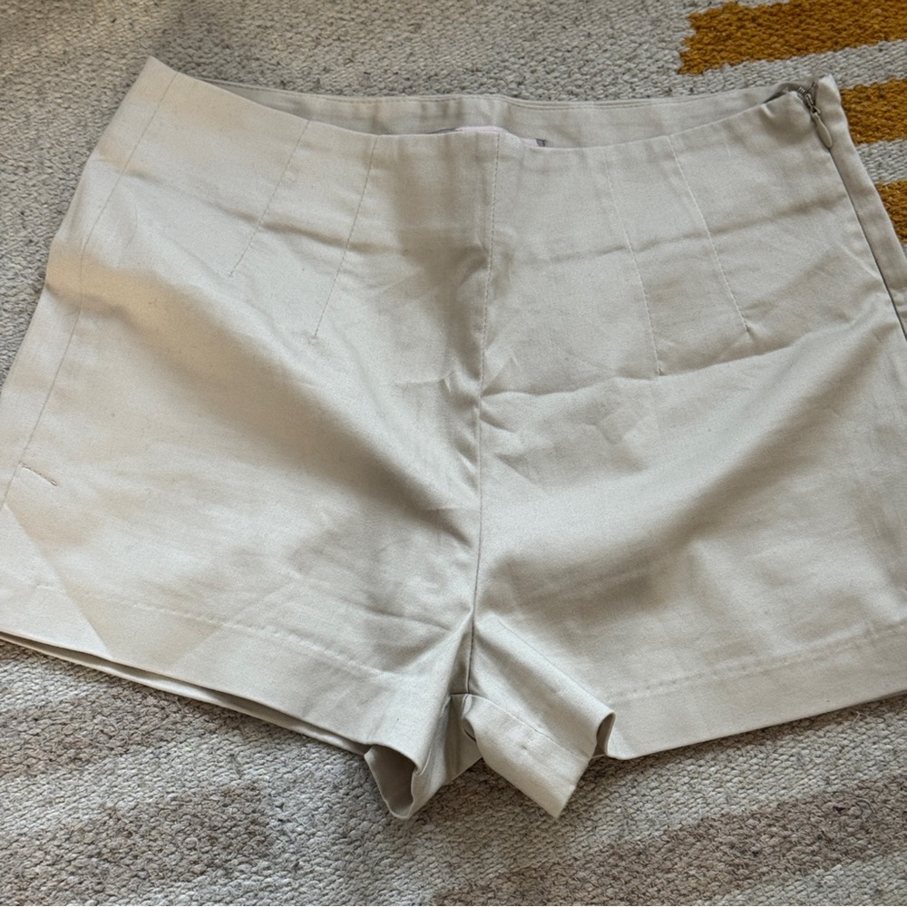 Forever 21 High Waist Cream Shorts